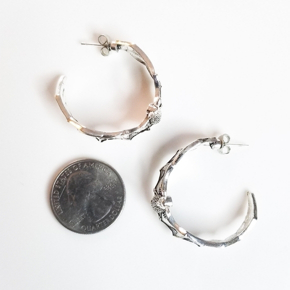 NEW Dolls Kill Silver Bats Gothic Vampire Witchy Style Hoop Earrings - Picture 14 of 15